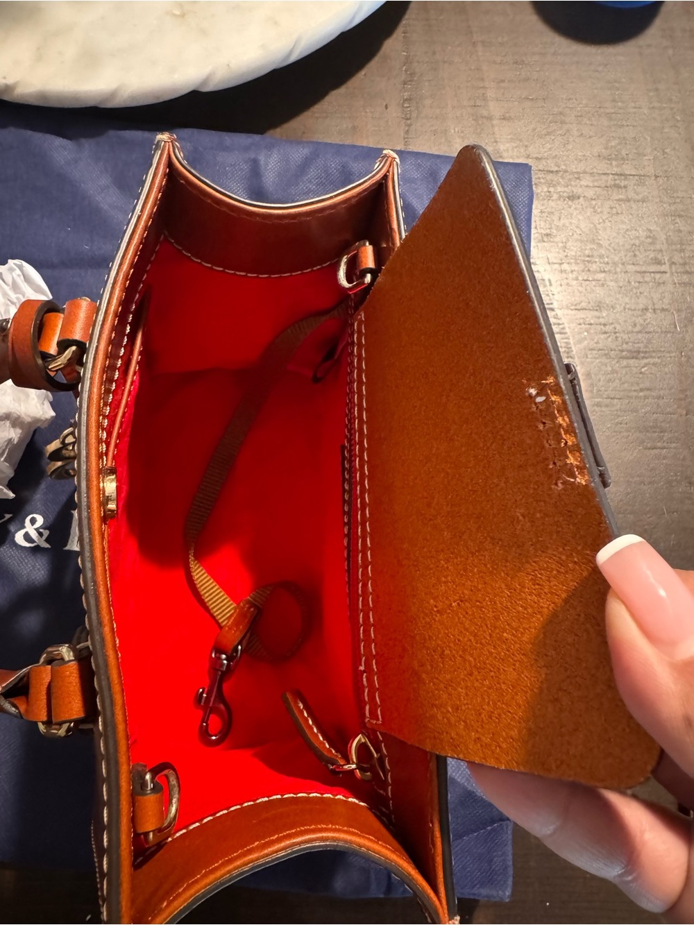 Dooney & Bourke Chestnut Brown Belmar Mini Janine Satchel - Picture 4 of 6